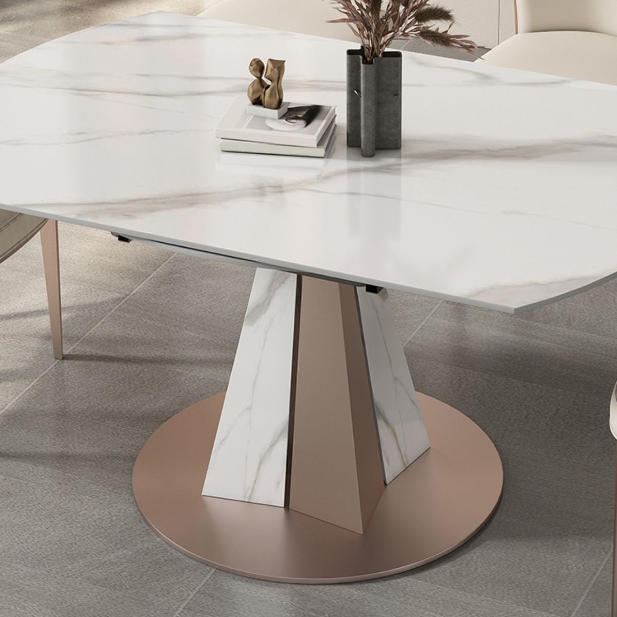 Modern Scalable Dinette Set 1/2/3/7/9 Pieces Round White Sintered Stone Dining Table Set Clearhalo 'Dining Room Sets' 'Dining Tables & Seating' 'dining_room_set' 'furn' 'furn_dining_room_set' 'Furniture' 'furniture_dining_room_set' 'Kitchen & Dining Furniture' 1200x1200_9fbdd552-f7b4-4915-bd78-d49201eb14f3