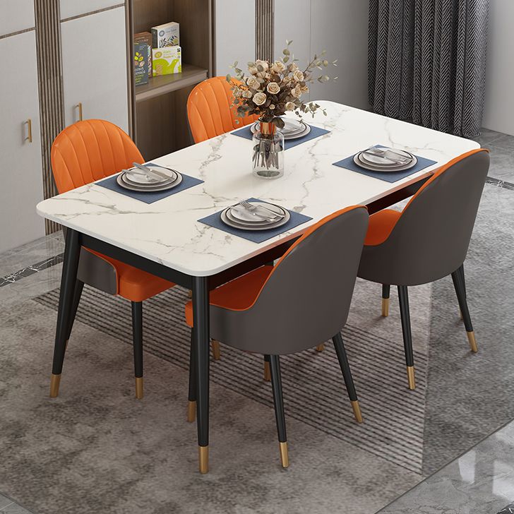 Modern Style Sintered Stone Dining Table White Rectangle Table with 4 Legs Clearhalo ' dining_table' 'Dining Tables & Seating' 'Dining Tables' 'furn' 'furn_dining_table' 'Furniture' 'furniture_dining_table' 'Kitchen & Dining Furniture' 'kitchen&dining_furn' 'kitchen' 'kitchen_dining_table' 1200x1200_9fbf1b14-ceae-4cbc-95da-7461729eb82e