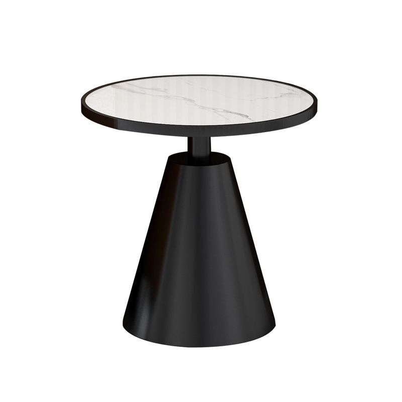 Tavolo da tavolo da piedistallo in metallo arrotonda rotondo contemporaneo