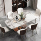 Modern Sintered Stone and Metal Dining Set Rectangle 1/2/5/7 Pieces Dining Table Set
