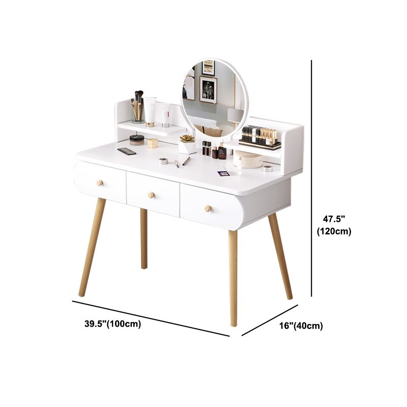 Modern de tocador de maquillaje con espejo y estantes de almacenamiento 47.25 "para el dormitorio
