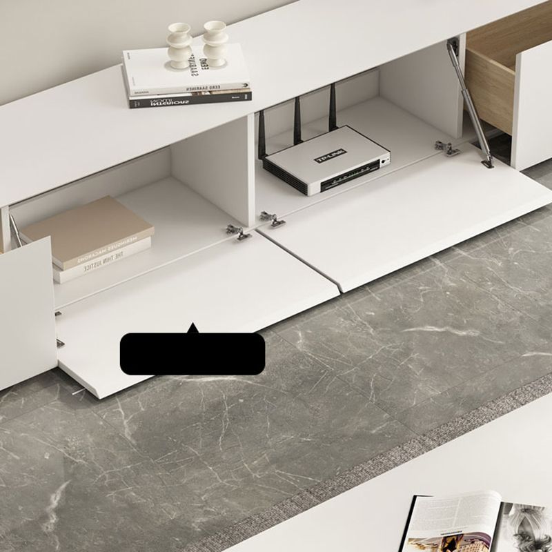 White Engineered Wood Media Console Contemporary TV Stand Console Clearhalo 'furn' 'furn_tv_stands_entertainment_centers' 'Furniture' 'Living Room Furniture' 'TV Stands & Entertainment Centers' 'TV Stands & Media Storage Furniture' 'tv_stands_entertainment_centers' 1200x1200_9fc4eb11-29c8-4c59-8adb-e39a641b4df9