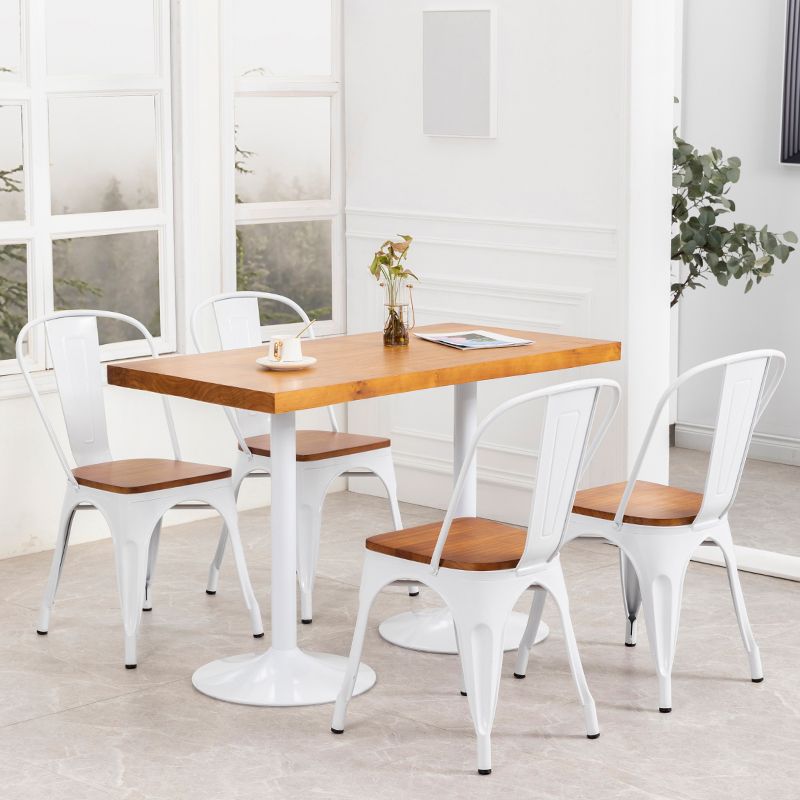 Metal Industrial Indoor Table Pine Solid Wood Top Table for Dining Room Clearhalo 'Dining Tables & Seating' 'Dining Tables' 'dining_table' 'furn' 'furn_dining_table' 'Furniture' 'furniture_dining_table' 'Kitchen & Dining Furniture' 'kitchen' 'kitchen_dining_table' 1200x1200_9fc55c99-f407-4a28-94e2-b394d0500f01