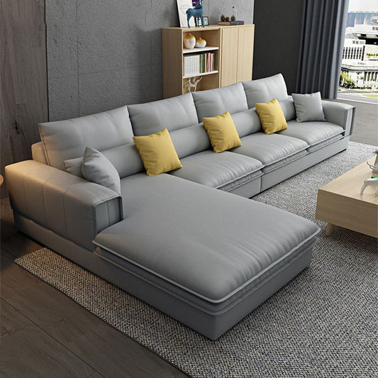 Cuscini contemporanei braccia quadrata soggiorno in vetro divano stazionario