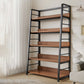 Ladder Open Back Bookshelf Modern Style Engineered Wood Bookcase with Shelves