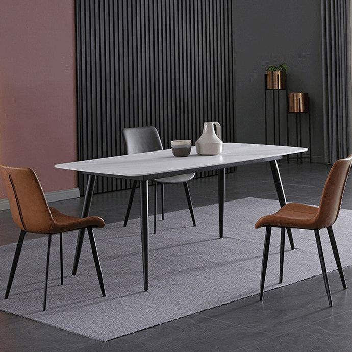 Silla de comedor de comedor de cuero sintética contemporánea para uso en el hogar