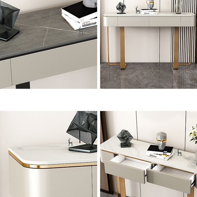 I cassetti della console glam a mezza luna includevano tavolo accento per la sala