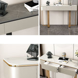 I cassetti della console glam a mezza luna includevano tavolo accento per la sala