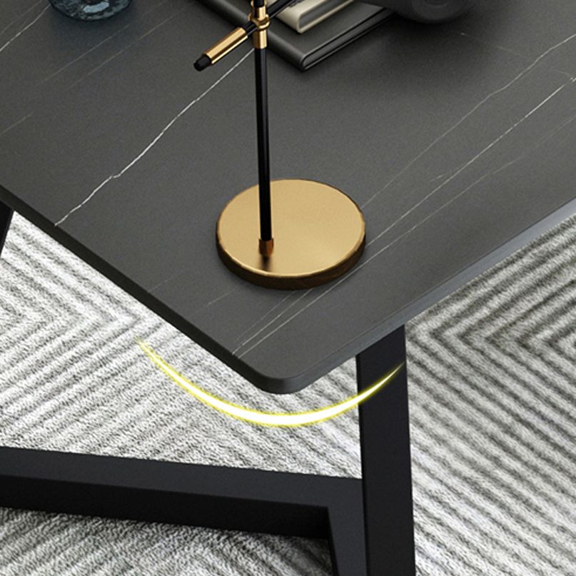 Contemporary Office Desk Antique Finish Rectangular Computer Desk with Metal Legs Clearhalo 'furn' 'furn_office_desk' 'Furniture' 'Office Desks' 'Office Furniture' 'office_desk' 1200x1200_9fc6eae4-31d3-4b81-887c-240e447f2aee