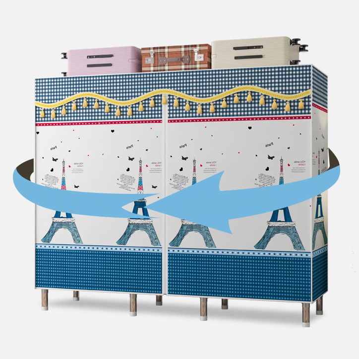 Modern Style Metal Wardrobe Cloth Rod Included Wardrobe Closet for Bedroom