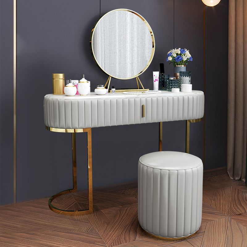 Glam Slate Top Vanity Dressing Table Set White Make-up Vanity Clearhalo 'Bedroom Furniture' 'furn' 'furn_makeup_vanities' 'Furniture' 'Makeup Vanities' 'makeup_vanities' 1200x1200_9fc80d46-bb14-410e-a14e-2fbb4d04d1fe