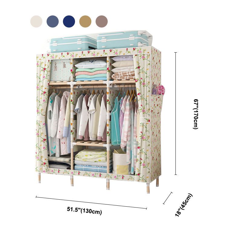 Metal Modern Armoire Shelves Storage Wardrobe Closet with Garment Rod Clearhalo 'Armoires & Wardrobes' 'armoires_wardrobes' 'Bedroom Furniture' 'furn' 'furn_armoires_wardrobes' 'Furniture' 1200x1200_9fc89efb-98e8-4e26-a24d-d38e17f90c65