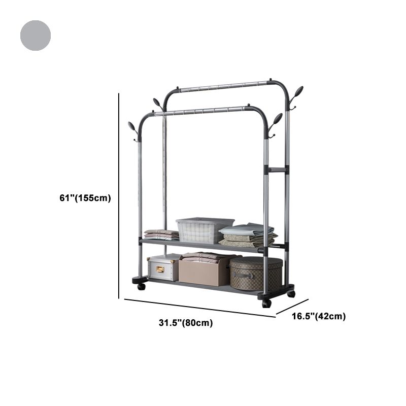 Métal de rack de manteau contemporain Aucun crochet pénible inclus