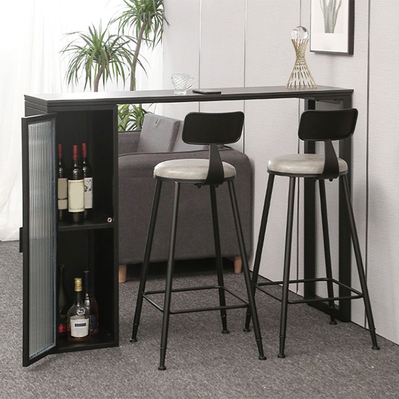 Double Pedestal Bar Table Set 1/3 Pcs Stone Top Bar Table and Upholstered Stools Clearhalo 'Bar Furniture' 'furn' 'furn_home_bar_bar_sets' 'Furniture' 'Home Bars & Bar Sets' 'home_bar_bar_sets' 'Kitchen & Dining Furniture' 1200x1200_9fcb9677-f0c0-472d-b1a4-0444893a4fc0