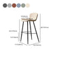 Taburete contemporáneo de barras de cuero PU para barra de cocina con barras de metal con patas de metal