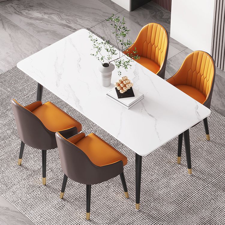 Industrial Home Sintered Stone Dining Table 4 Legs Base Rectangle Table Clearhalo ' dining_table' 'Dining Tables & Seating' 'Dining Tables' 'furn' 'furn_dining_table' 'Furniture' 'furniture_dining_table' 'Kitchen & Dining Furniture' 'kitchen&dining_furn' 'kitchen' 'kitchen_dining_table' 1200x1200_9fcd7431-9e6e-49e4-bce5-7021bdf08482