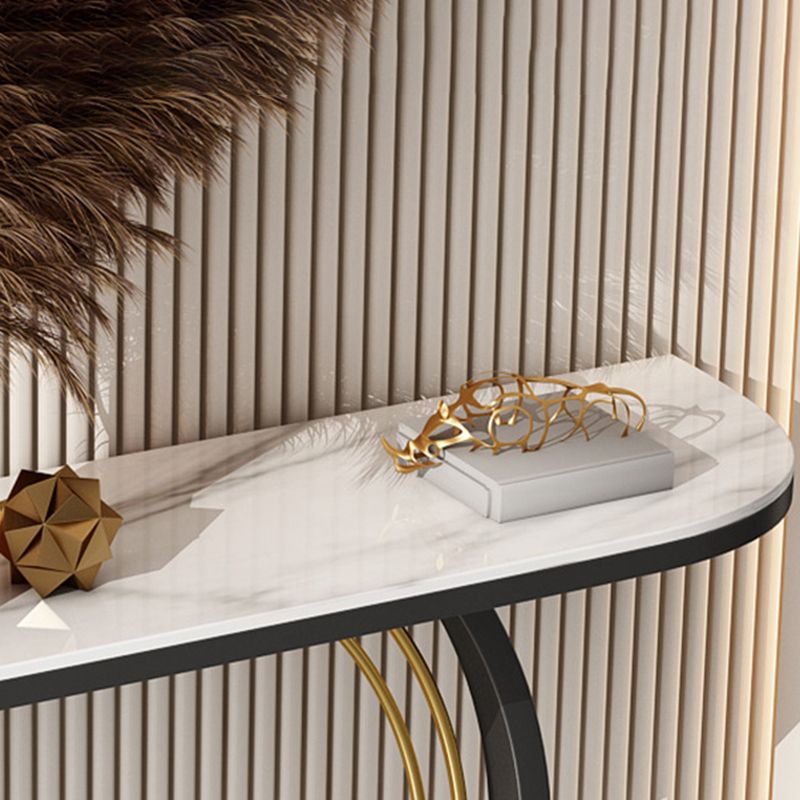 Tavolo con console piedistallo a mezza luna restante resistente ai graffi