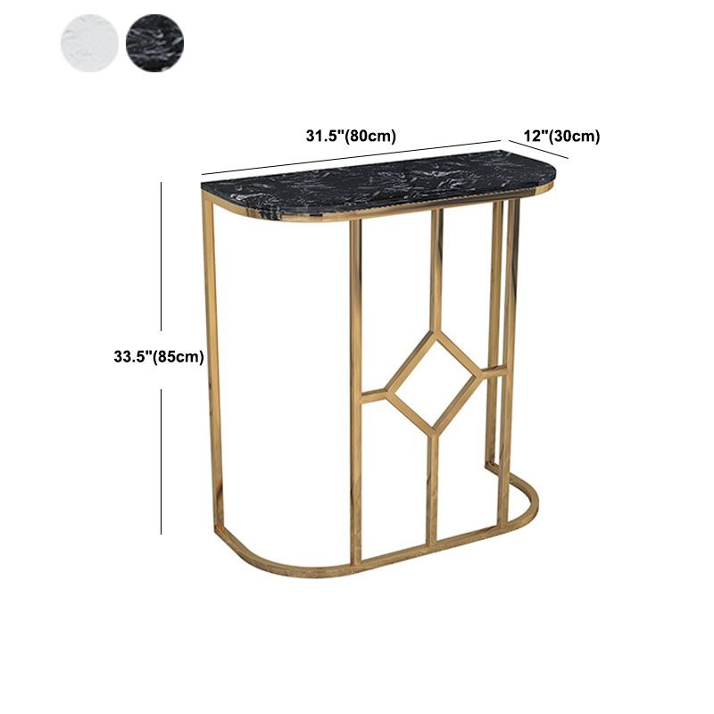 12 "W Glam Marble Console Tabel Half Moon Abstract Accent Table voor Hall