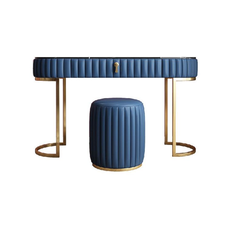 Glam Slate Top Make -up Waschtisch Set Blau 1 Schubladen Eitelkeitsveredelungstisch