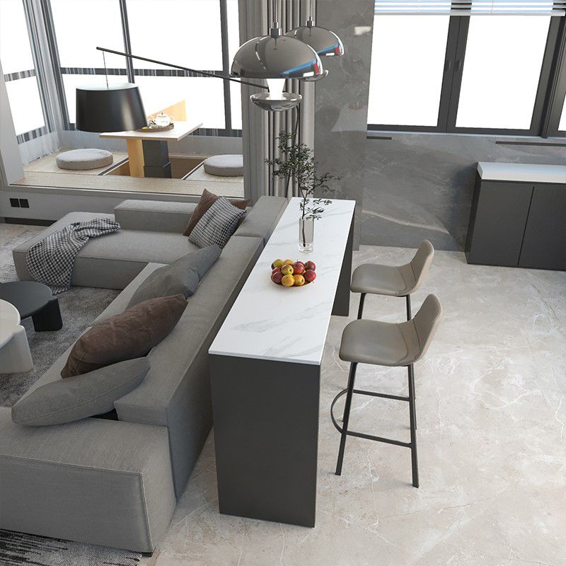 Stone Bar Dining Table Modern Rectangle Bar Table with Double Pedestal for Dining Room Clearhalo 'Bar Furniture' 'Bar Tables' 'bar_tables' 'furn' 'furn_bar_tables' 'Furniture' 'furniture_bar_tables' 'Kitchen & Dining Furniture' 1200x1200_9fd433be-ba61-4b4b-baf6-cd3fe0db6c0c