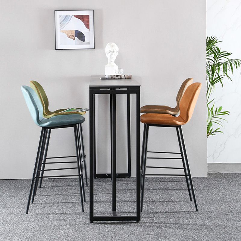 Modern Faux Leather Counter Stool Low Back Indoor Stool with Black Frame Clearhalo 'Bar Furniture' 'Bar Stools' 'bar_stools' 'furn' 'furn_bar_stools' 'Furniture' 'Kitchen & Dining Furniture' 1200x1200_9fd4c184-0b21-4143-9851-3e0b2aacb4d9