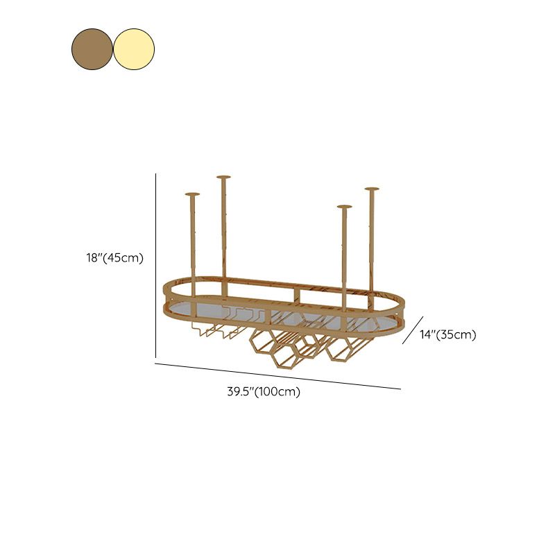 Glam Hanging Wine Rack Metal Wine Bottle & Glass Rack for Living Room Clearhalo 'furn' 'furn_wine_racks' 'Furniture' 'Kitchen & Dining Furniture' 'Wine Racks' 'wine_racks' 1200x1200_9fd65d9d-587a-4117-a7ac-ffd1664ea9a8