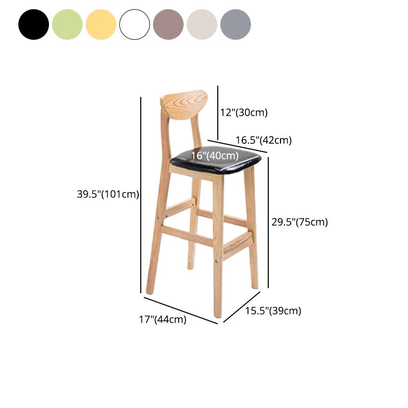 Scandinavian Oak Wood Home Stool Matte Finish Upholstered Bar Stools Clearhalo 'Bar Furniture' 'Bar Stools' 'bar_stools' 'furn' 'furn_bar_stools' 'Furniture' 'furniture_bar_stools' 'Kitchen & Dining Furniture' 1200x1200_9fd6d88d-48b0-489c-9ccd-10c77caa4437