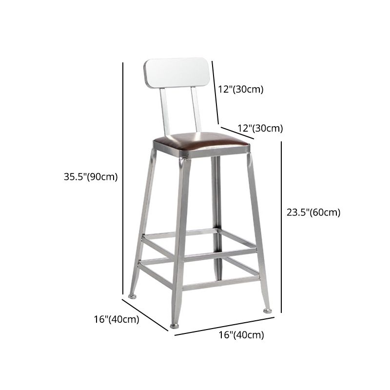 Industrial Leather Bar and Counter Stool Metal Stool with 4 Legs Clearhalo 'Bar Furniture' 'Bar Stools' 'bar_stools' 'furn' 'furn_bar_stools' 'Furniture' 'furniture_bar_stools' 'Kitchen & Dining Furniture' 1200x1200_9fd71e93-53fa-425a-804b-6695f3b30792