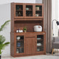 Contemporary Dining Hutch Wood Glass Doors Storage Cabinet for Dining Room Clearhalo 'Display & China Cabinets' 'display_china_cabinets' 'furn' 'furn_display_china_cabinets' 'Furniture' 'Kitchen & Dining Furniture' 1200x1200_9fd8d351-9a41-4201-914c-fe8224cbfeeb