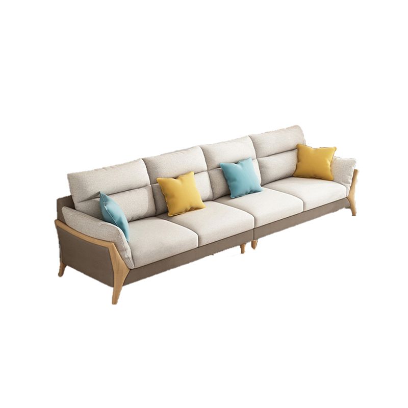 Scandinavian Beige Removable Cushions Slipcovered Sofa/Sectional for Living Room