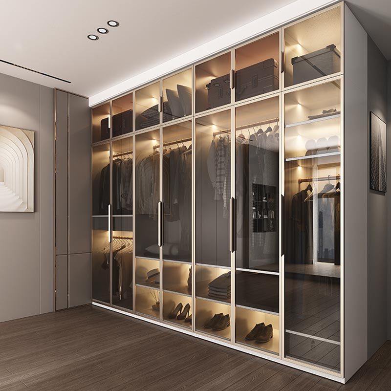 White Colour Wardrobe Armoire Contemporary Style Wooden Wardrobe Closet for Bedroom Clearhalo 'Armoires & Wardrobes' 'armoires_wardrobes' 'Bedroom Furniture' 'furn' 'furn_armoires_wardrobes' 'Furniture' 1200x1200_9fdce0a1-4ee2-4303-ba12-5136f0ece6b8