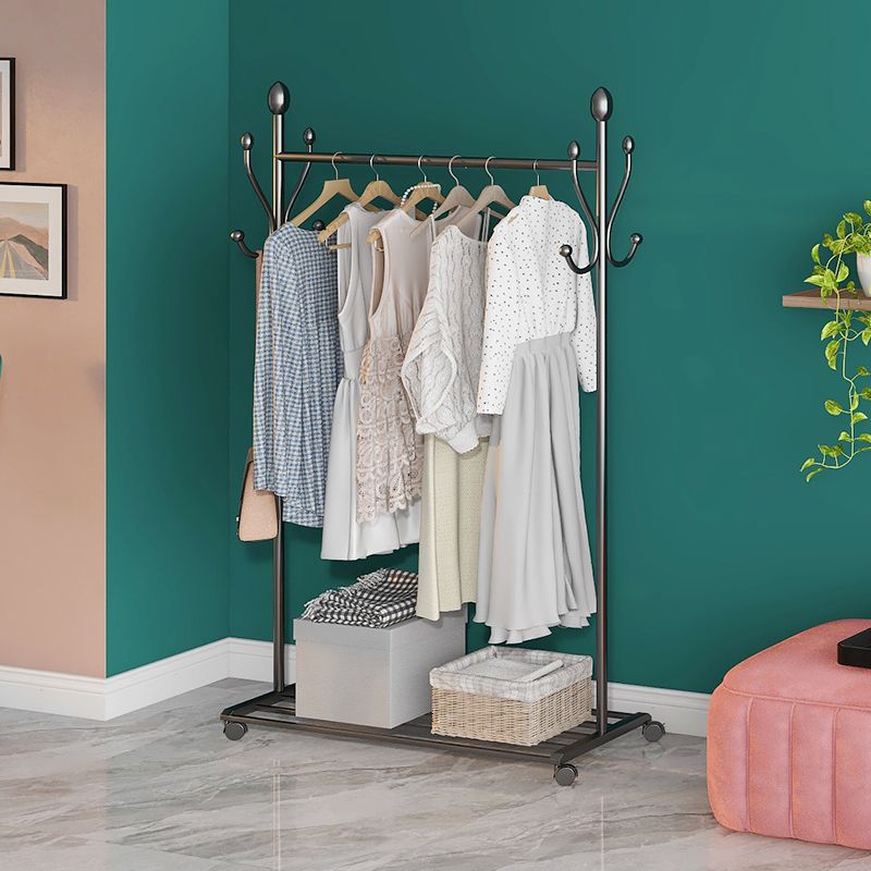 Glamellschichtbügel Metal 4 Haken frei stehende Kleiderregal mit Lagerregale