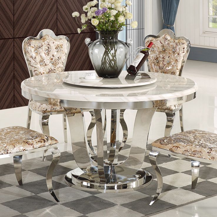Marble Dining Table Luxury Style Single Pedestal Base Round Table for Dining Room Clearhalo ' dining_table' 'Dining Tables & Seating' 'Dining Tables' 'furn' 'furn_dining_table' 'Furniture' 'furniture_dining_table' 'Kitchen & Dining Furniture' 'kitchen&dining_furn' 'kitchen' 'kitchen_dining_table' 1200x1200_9fdd91d5-066a-4bcd-9018-de97b67b00df