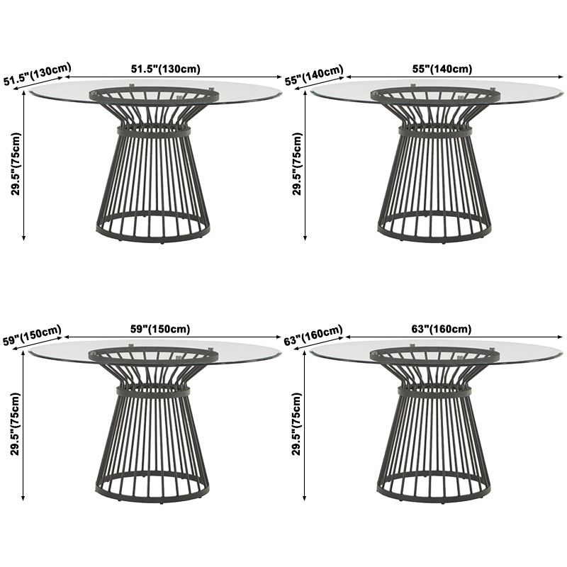 Round Transparent Dining Table Pine Glass Table Modern Style with Pedestal Clearhalo ' dining_table' 'Dining Tables & Seating' 'Dining Tables' 'furn' 'furn_dining_table' 'Furniture' 'furniture_dining_table' 'Kitchen & Dining Furniture' 'kitchen&dining_furn' 'kitchen' 'kitchen_dining_table' 1200x1200_9fddbdd7-c02b-4b88-a91c-0d87ccce9421