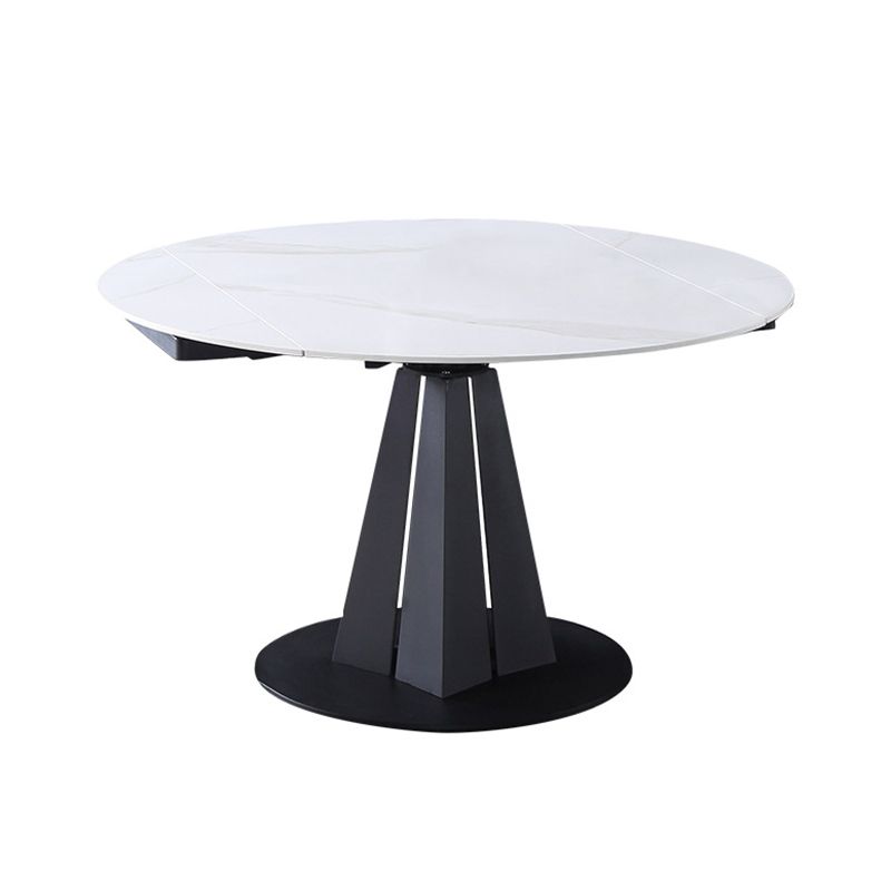 Modern Extendable Stone Dining Table Steel Base Dinner Table for Home Clearhalo 'Dining Tables & Seating' 'Dining Tables' 'dining_table' 'furn' 'furn_dining_table' 'Furniture' 'Kitchen & Dining Furniture' 1200x1200_9fddd318-aad2-4e4c-97be-41e98d7d46a1