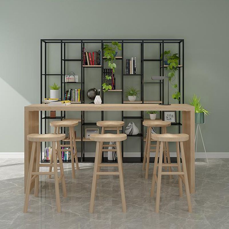 Rectangle Solid Wood Pub Dining Set 1/2/7 Pieces Modern Indoor  Pub Table Set