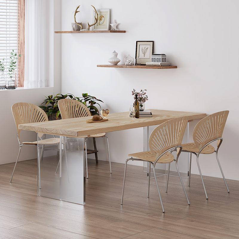 Table à manger à double piédestal en acrylique