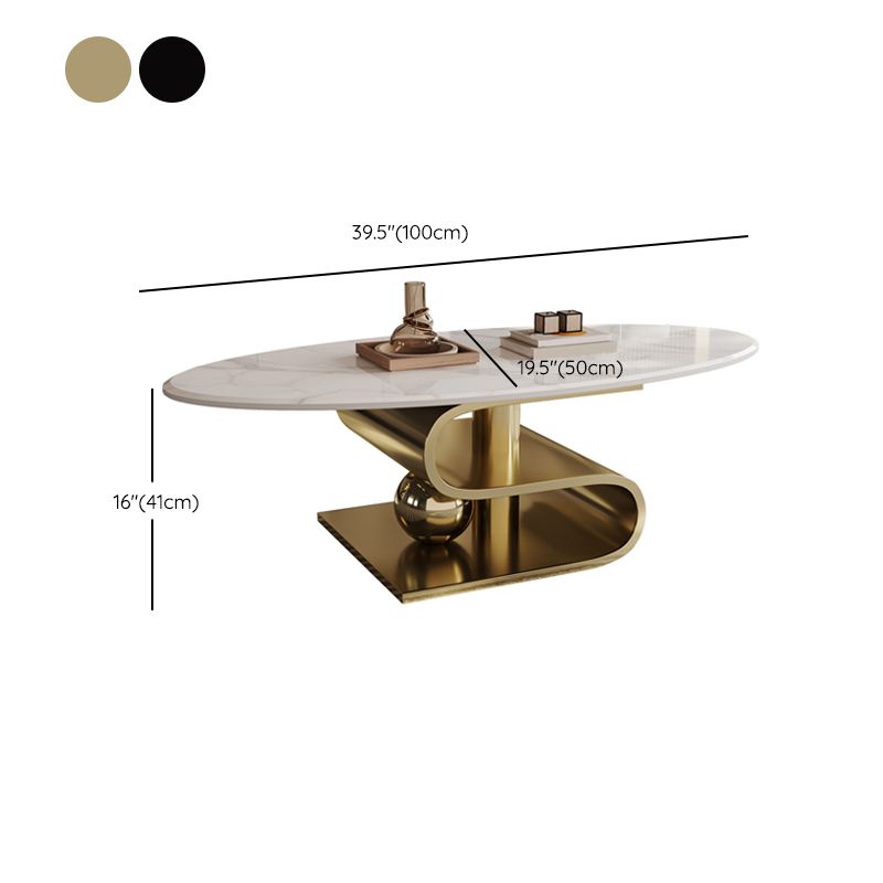 Stainless Steel Abstract Base Cocktail Table Glam Slate Top Coffee Table Clearhalo 'Coffee & Accent Tables' 'Coffee Tables' 'coffee_tables' 'furn' 'furn_coffee_tables' 'Furniture' 'Living Room Furniture' 1200x1200_9fdf35e2-73f6-4078-8753-3fb4aadd169a