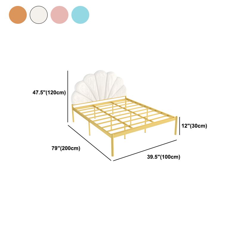 Bidle de lit rembourrée en suède, lit métallique de 47 pouces de haut de 47 pouces de haut