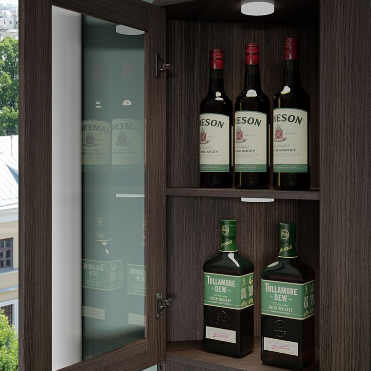 Servitore moderno a buffet in pietra 81 "H Porte in vetro Server a buffet per la sala da pranzo