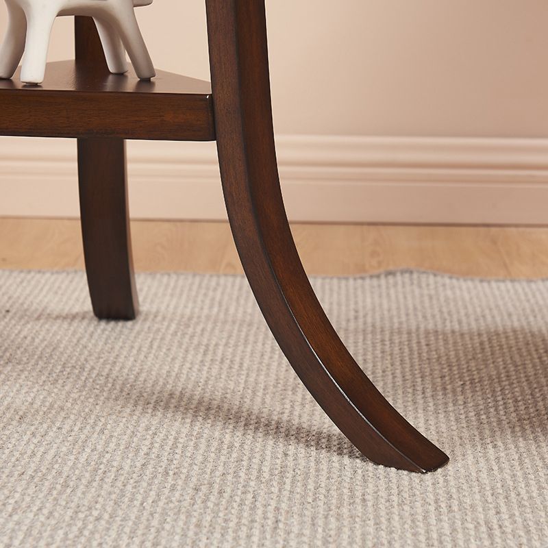 Traditionele houten ronde bovenkant bijzettafel 3 benen eindtafel met plank