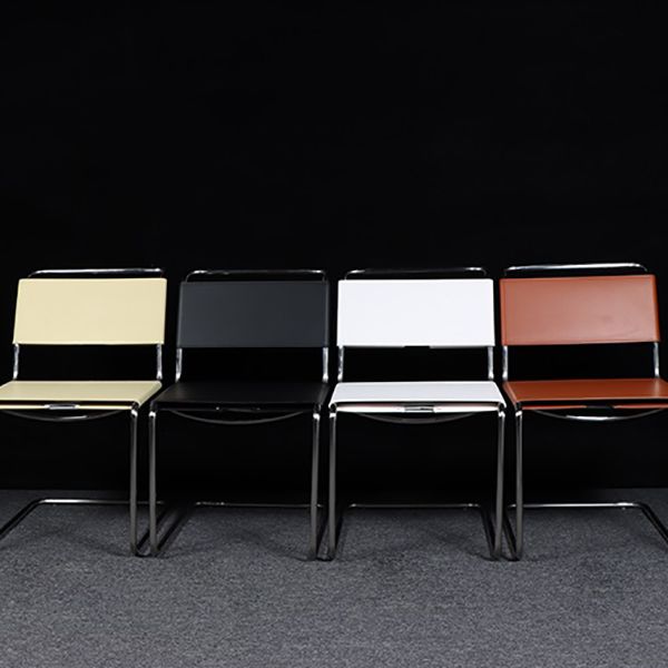 Armless Faux Leder Task Stuhl Modern Home Office Stuhl Keine Räder