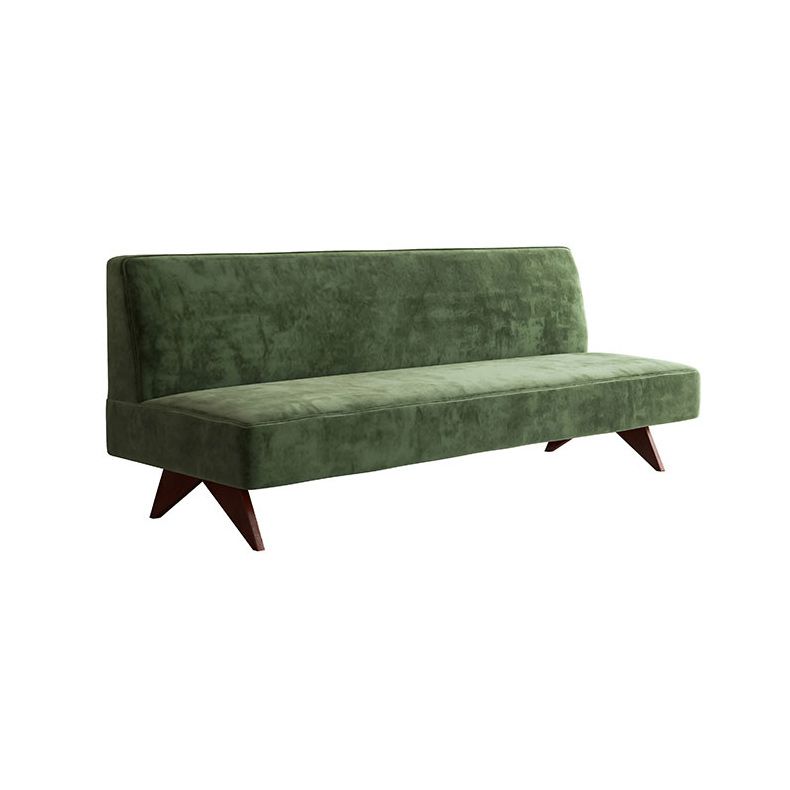 Velvet divano da soggiorno da 31,5 pollici H. Divano senza braccio in verde