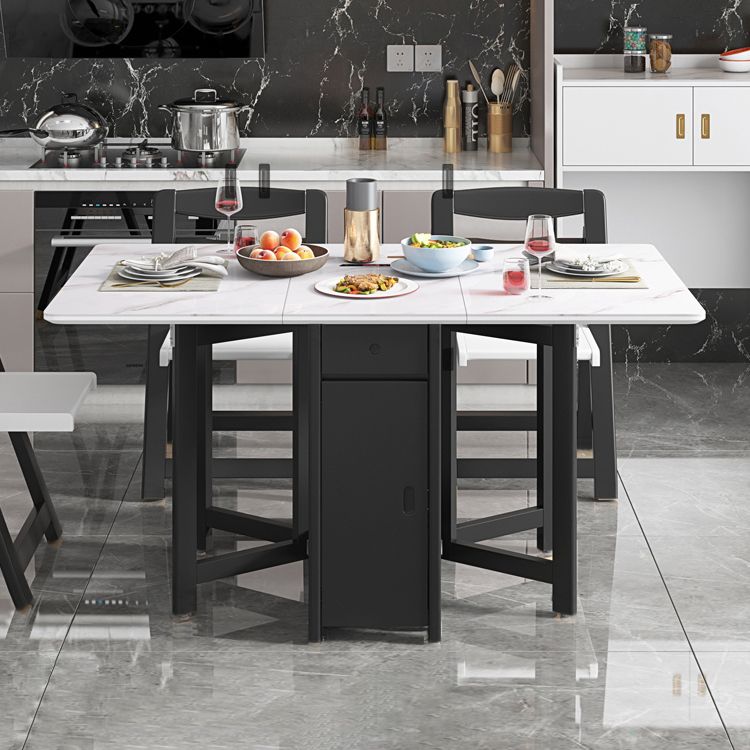 Rectangle Mid-Century Modern Dining Table Drop-Leaf Table with 4 Solid Wood Legs Clearhalo ' dining_table' 'Dining Tables & Seating' 'Dining Tables' 'furn' 'furn_dining_table' 'Furniture' 'furniture_dining_table' 'Kitchen & Dining Furniture' 'kitchen&dining_furn' 'kitchen' 'kitchen_dining_table' 1200x1200_9fe4f9da-9e21-4fad-b202-a85971a7c961