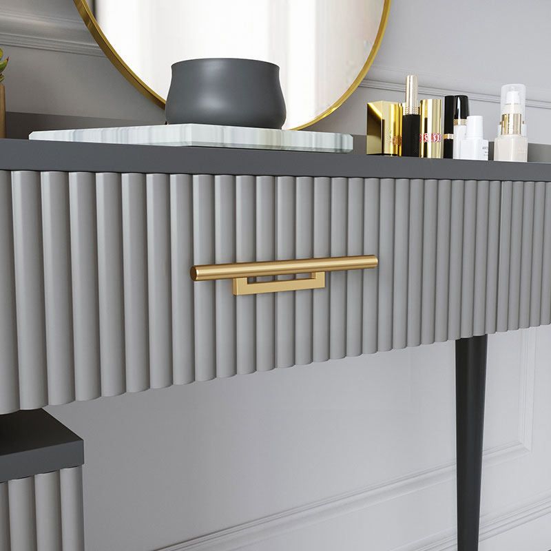 Gray Makeup Table with 5 Storage Drawers 19.68" Wide Vanity Tables Clearhalo 'Bedroom Furniture' 'furn' 'furn_makeup_vanities' 'Furniture' 'Makeup Vanities' 'makeup_vanities' 1200x1200_9fe6a0ad-c59a-4d48-8f7a-b7176a72fd58