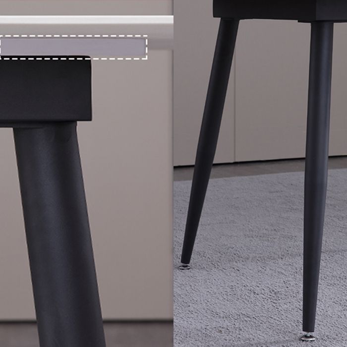 Industrial White Table for Restaurant Rectangle Dining Table with 4 Legs Clearhalo 'Dining Tables & Seating' 'Dining Tables' 'dining_table' 'furn' 'furn_dining_table' 'Furniture' 'Kitchen & Dining Furniture' 1200x1200_9fe991ed-2f21-45d2-ad4f-a8999866cdbc