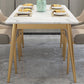 Stone Top Dining Table Set 1/2/5 Pieces Glam Rectangle Dinette Set in White Clearhalo 'Dining Room Sets' 'Dining Tables & Seating' 'dining_room_set' 'furn' 'furn_dining_room_set' 'Furniture' 'Kitchen & Dining Furniture' 1200x1200_9fe9c174-7580-46b8-aa3f-c01f1a9c036d