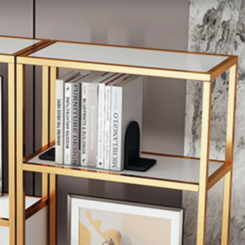 Glam Shelf Bookcase Metal Open Back Bookshelf for Study Room Clearhalo 'Bookcases' 'furn' 'furn_bookcases' 'Furniture' 'Office Furniture' 1200x1200_9fe9eab5-2a2e-407e-8bdb-240e23d320f4