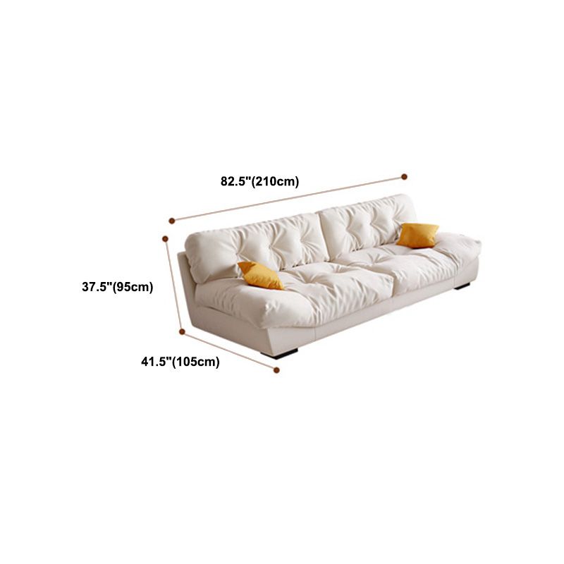 ベージュのコンテンポラリーフェイクレザー/スエードアームレス房のソファソファ