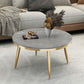 Glam Slate and Metal Coffee Table 4 Legs Round Cocktail Table